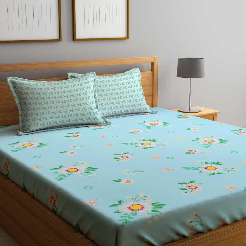 Buy Blue Mosaic Floral Bedsheet Bedsheets from Vaaree