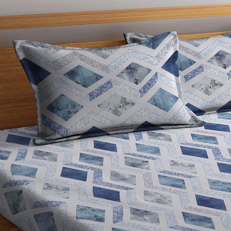 Buy Blue Mosaic Print Bedsheet Bedsheets from Vaaree