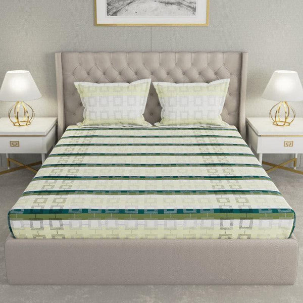 Buy Bredon Stripes Bedsheet - Green Bedsheets from Vaaree