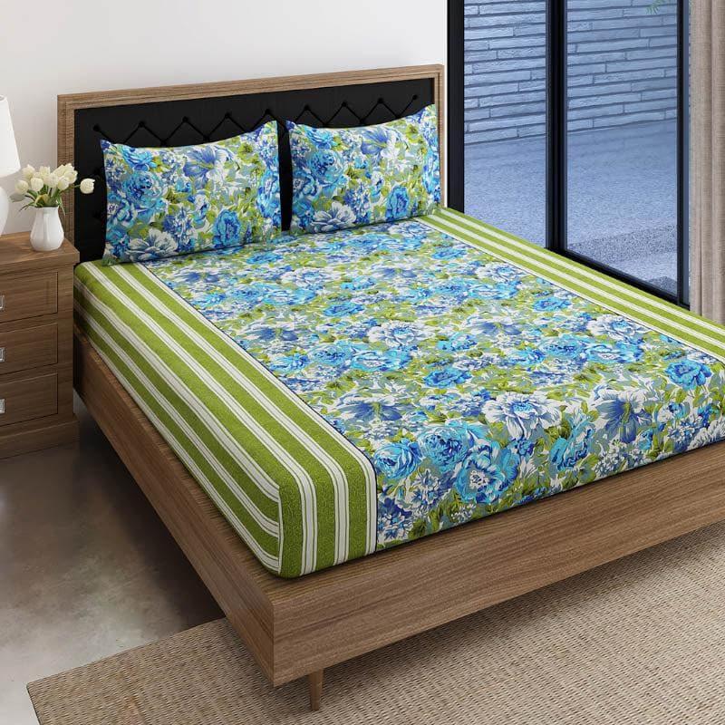 Buy Bright Bloom Bedsheet - Green Bedsheets from Vaaree