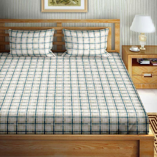 Buy Brixton Checkered Bedsheet - Beige Bedsheets from Vaaree