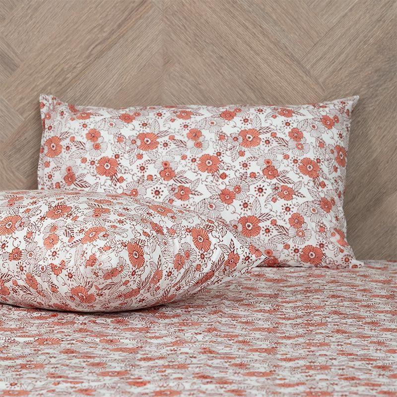 Buy Buddleia Ethnic Printed Bedsheet - Rust Bedsheets from Vaaree