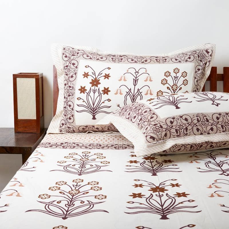 Buy Cameliaa Printed Bedsheet - Brown Bedsheets from Vaaree