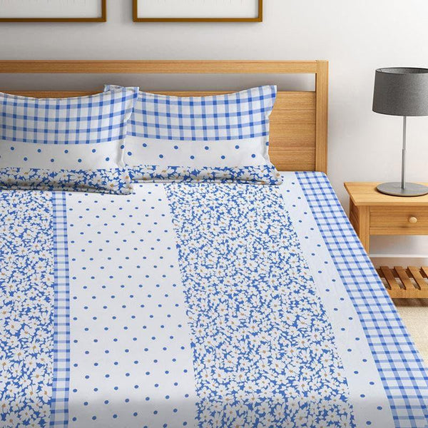 Buy Cerulean Christella Bedsheet Bedsheets from Vaaree