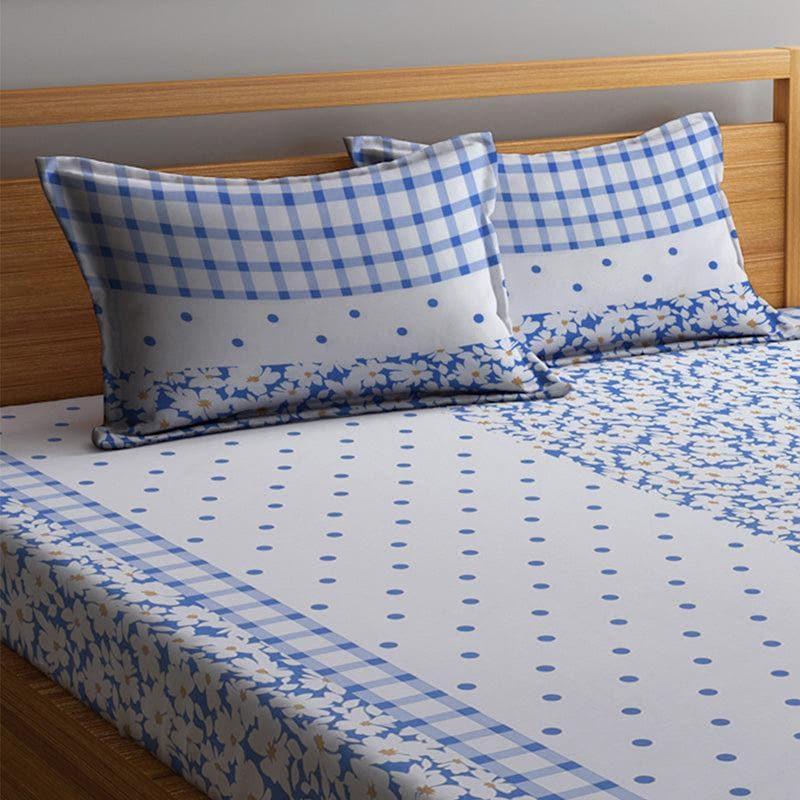 Buy Cerulean Christella Bedsheet Bedsheets from Vaaree