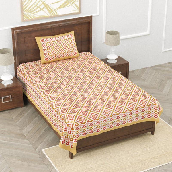 Buy Ceyda Printed Bedsheet - Orange Bedsheets from Vaaree