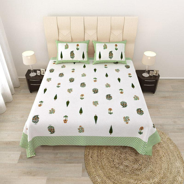 Buy Chandrika Printed Bedsheet - Green Bedsheets from Vaaree