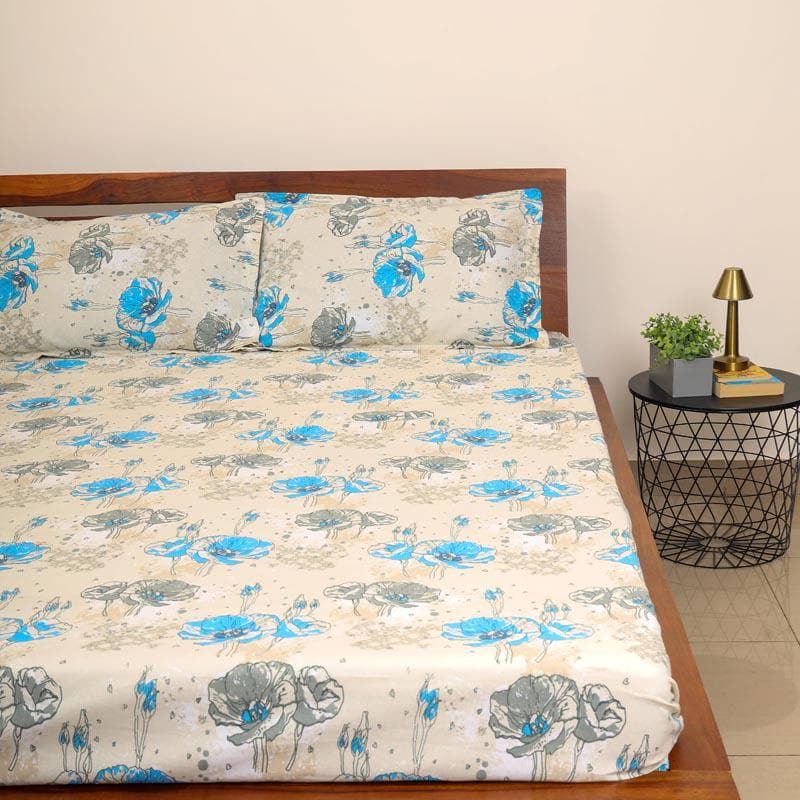 Buy Charm It Blue Printed Bedsheet Bedsheets from Vaaree