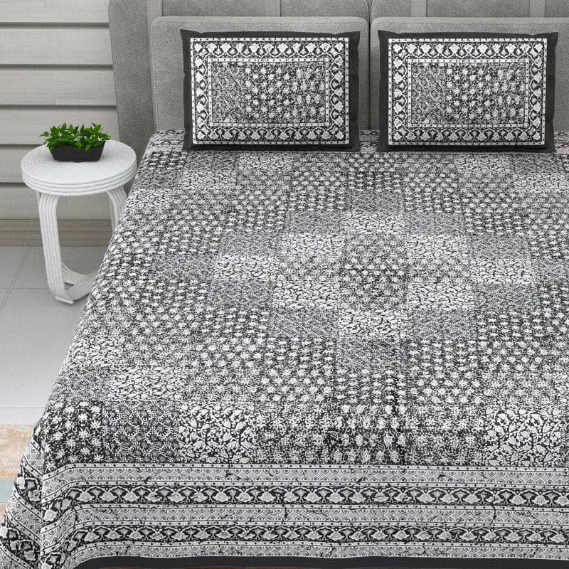 Buy Checkered Glam Ethnic Bedsheet - Grey Bedsheets from Vaaree