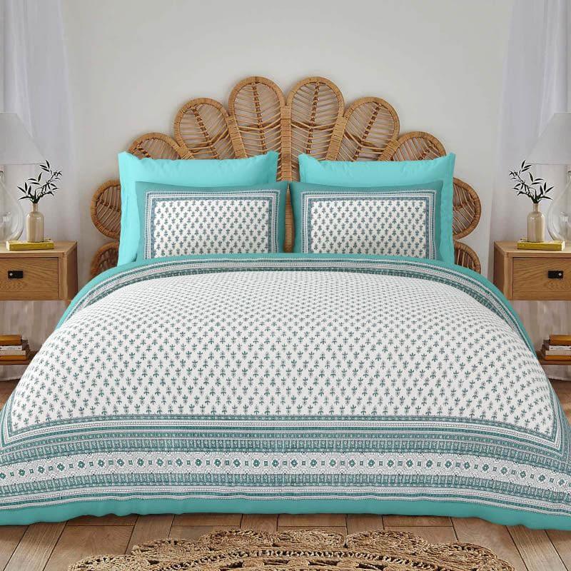 Buy Chitra Printed Bedsheet - Sea Green Bedsheets from Vaaree