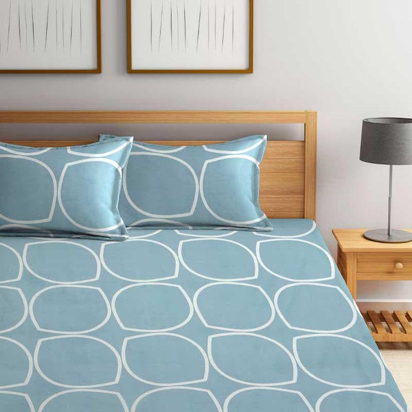 Bedsheets - Circum Jive Bedsheet - Sky Blue