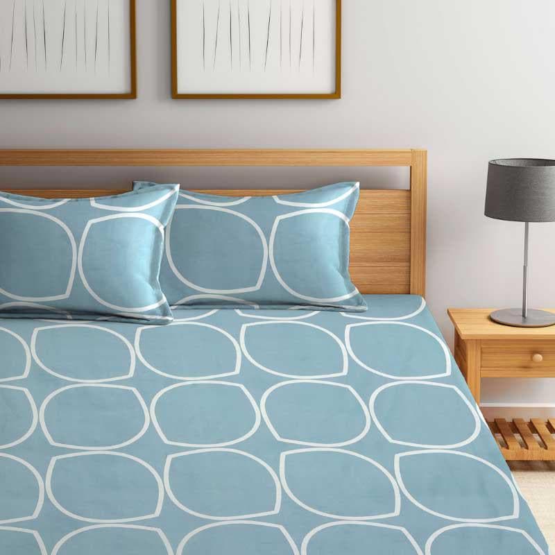 Buy Circum Jive Bedsheet - Sky Blue Bedsheets from Vaaree