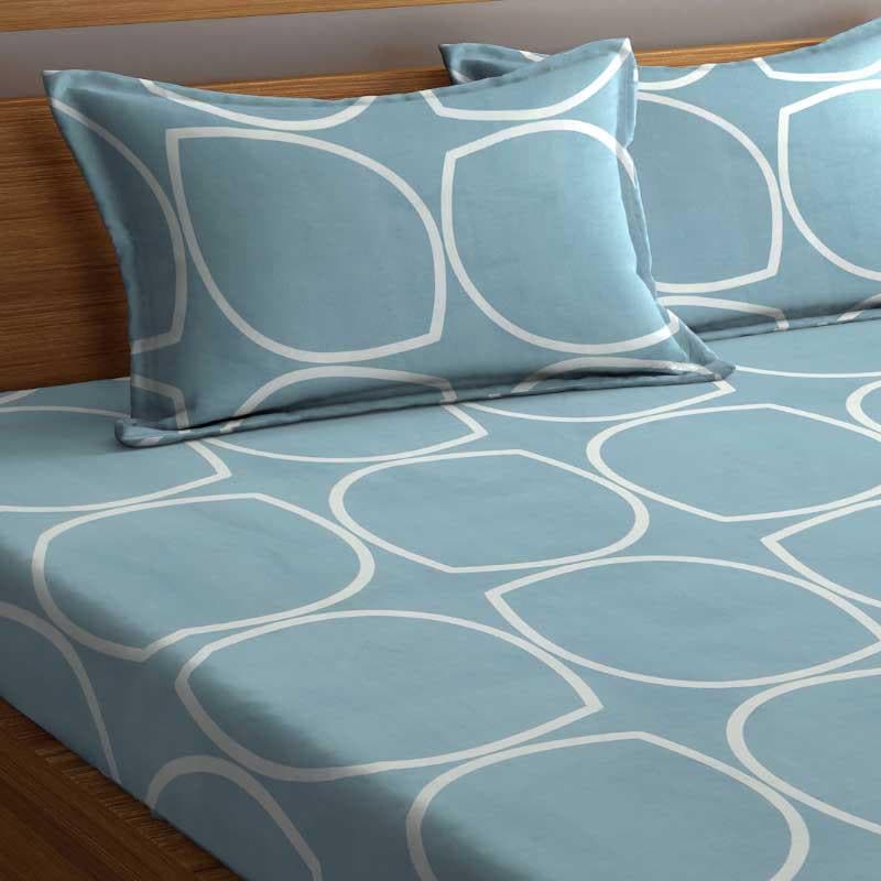 Buy Circum Jive Bedsheet - Sky Blue Bedsheets from Vaaree