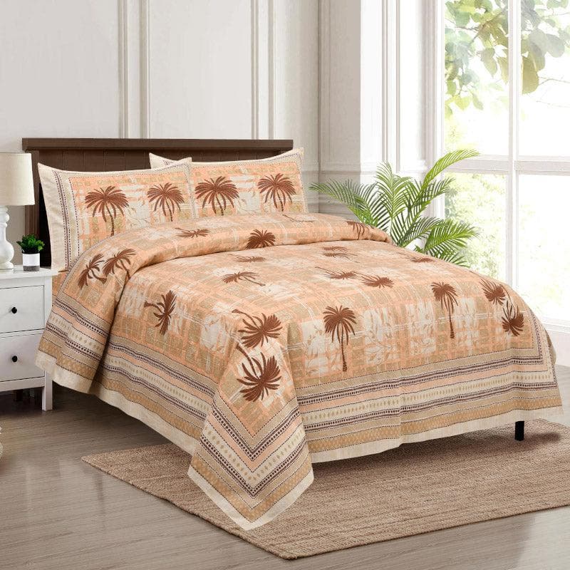 Buy Coco Tree Checkers Bedsheet - Peach Bedsheets from Vaaree