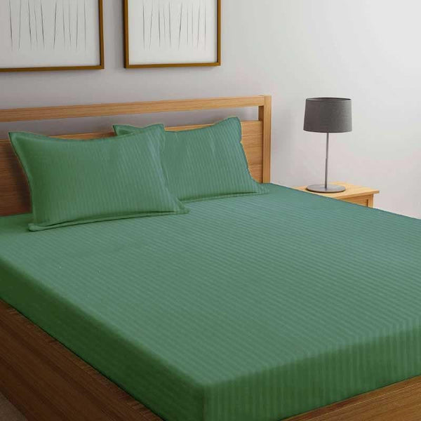 Bedsheets - Cora Stripe Bedsheet _ Green