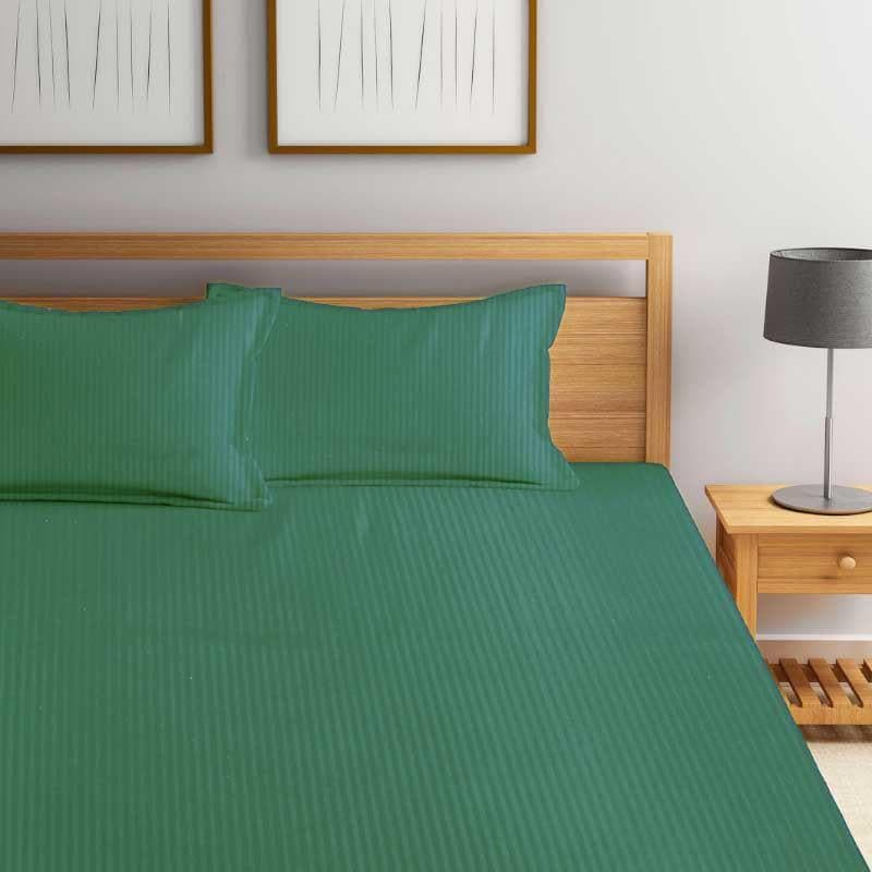 Buy Cora Stripe Bedsheet _ Green Bedsheets from Vaaree