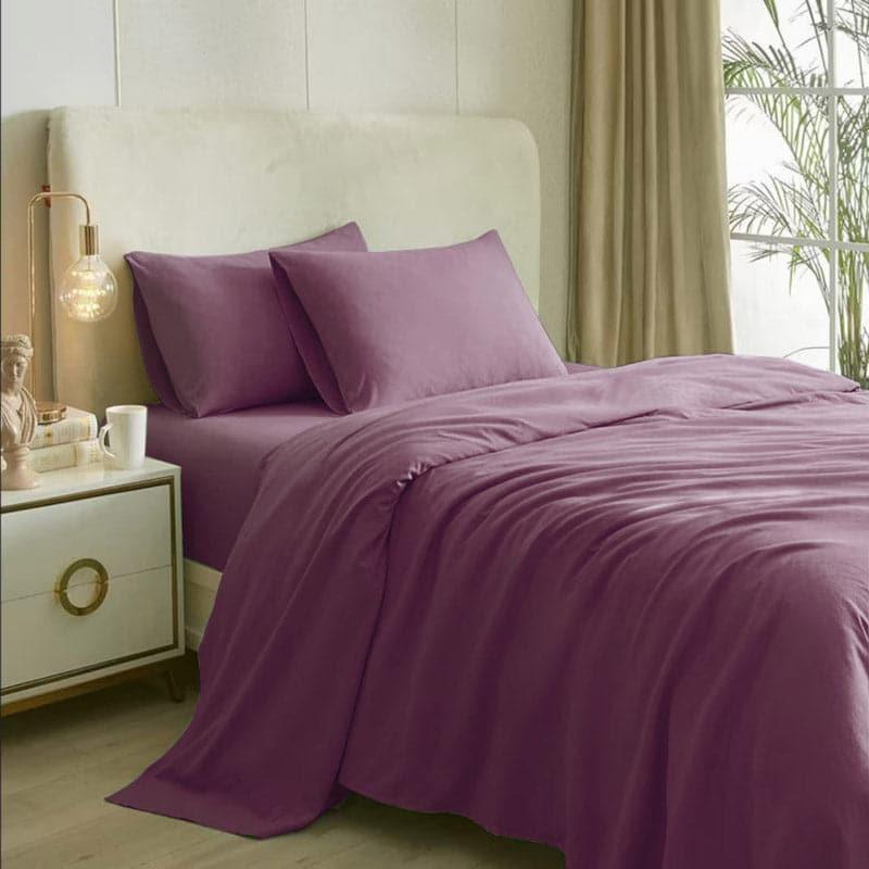 Buy Cotton Candy Bedsheet - Plum Bedsheets from Vaaree