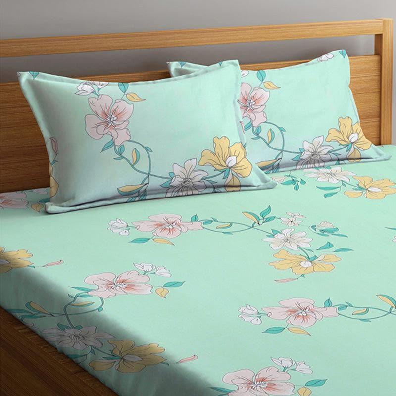 Buy Cyan Mangolia Bedsheet Bedsheets from Vaaree