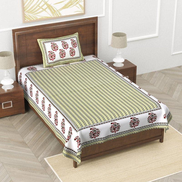 Buy Daphne Ethnic Bedsheet - Green Bedsheets from Vaaree