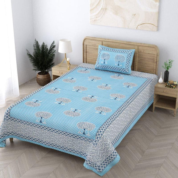 Buy Darcy Printed Bedsheet - Blue Bedsheets from Vaaree