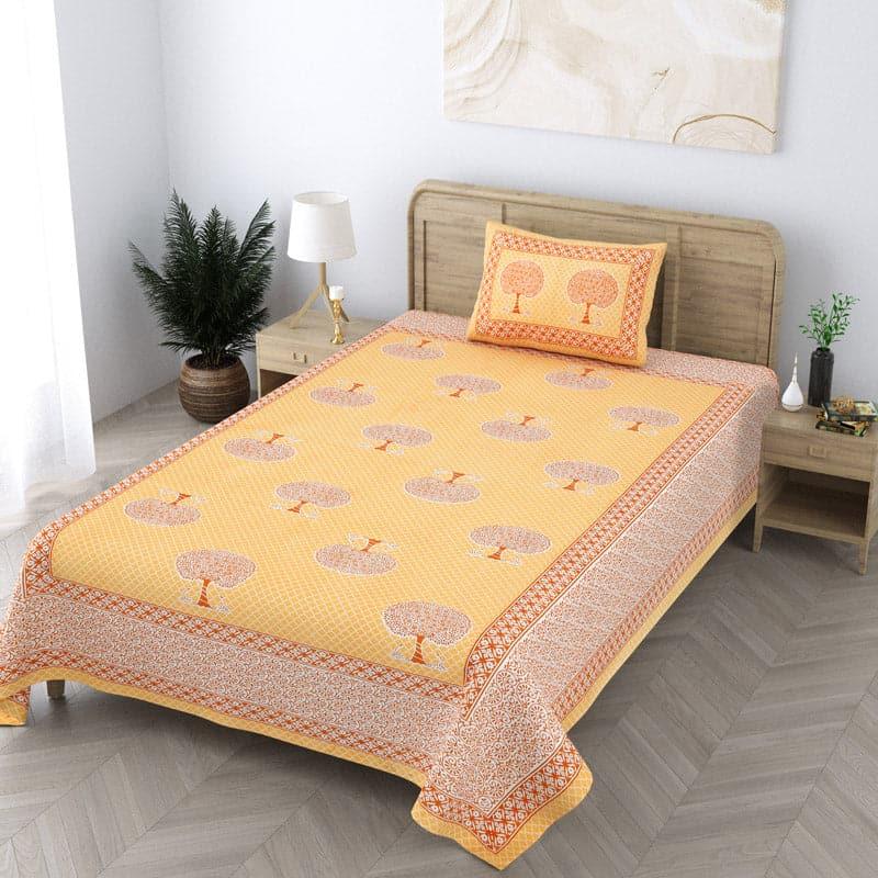 Buy Darcy Printed Bedsheet - Yellow Bedsheets from Vaaree