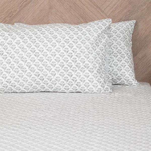 Buy Bedsheets - Denara Block Print Bedsheet - Grey at Vaaree online