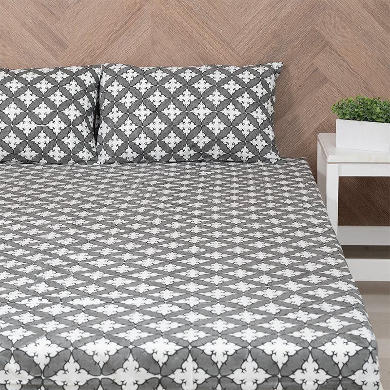 Buy Deya Ethnic Printed Bedsheet - Grey Bedsheets from Vaaree