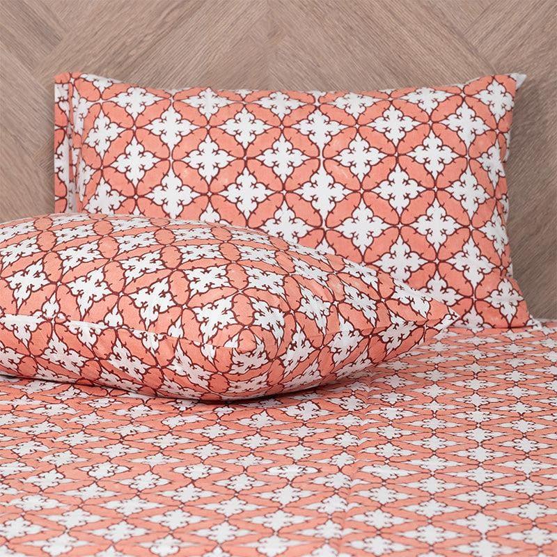 Buy Deya Ethnic Printed Bedsheet - Rust Bedsheets from Vaaree