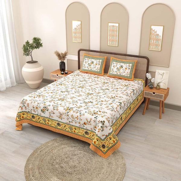 Buy Dithi Printed Bedsheet - Yellow Bedsheets from Vaaree