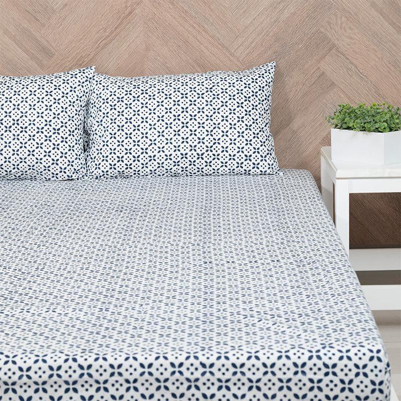 Buy Dot Dome Ethnic Printed Bedsheet - Blue Bedsheets from Vaaree