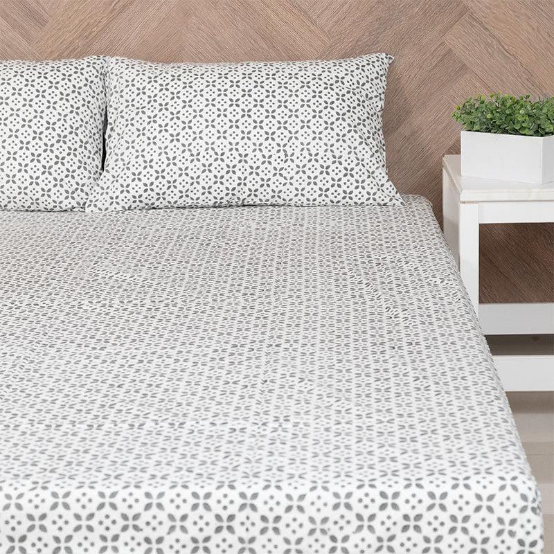 Buy Dot Dome Ethnic Printed Bedsheet - Grey Bedsheets from Vaaree