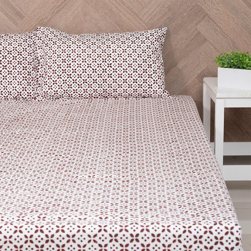 Buy Dot Dome Ethnic Printed Bedsheet - Maroon Bedsheets from Vaaree