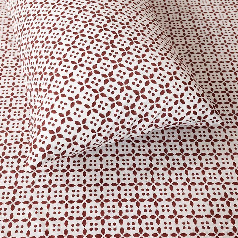 Buy Dot Dome Ethnic Printed Bedsheet - Maroon Bedsheets from Vaaree