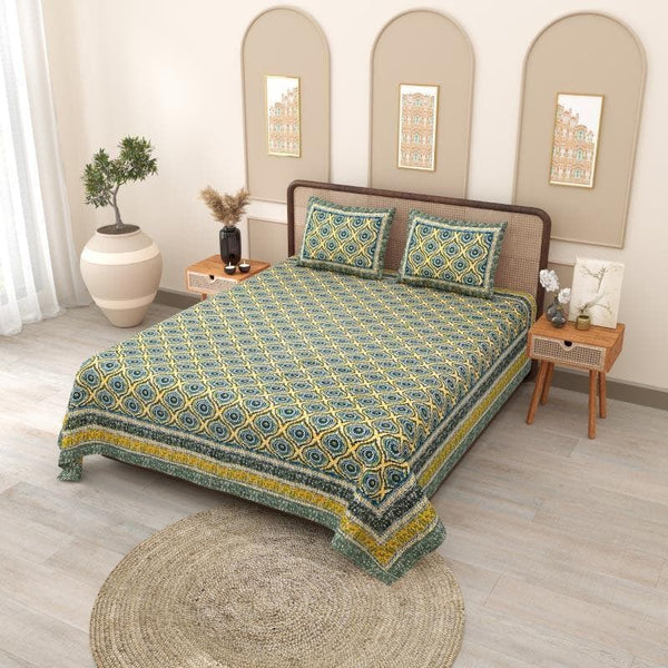 Buy Dreamy Drapezzz Bedsheet - Green Bedsheets from Vaaree