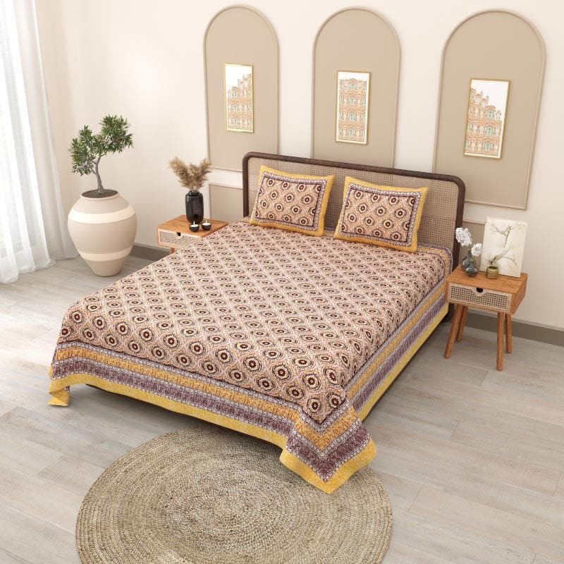 Buy Dreamy Drapezzz Bedsheet - Orange Bedsheets from Vaaree