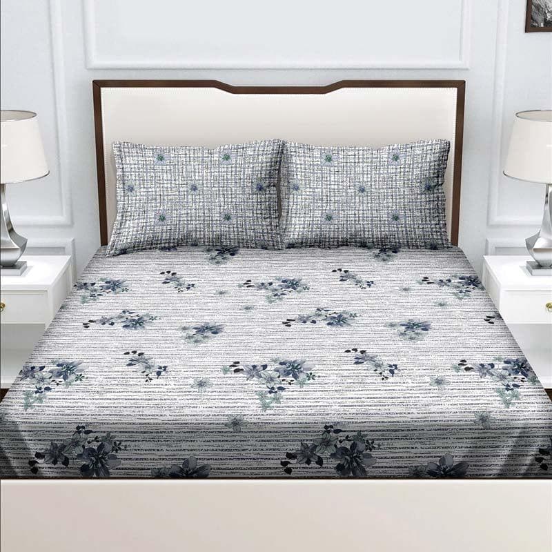 Buy Duli Printed Bedsheet - Grey Bedsheets from Vaaree