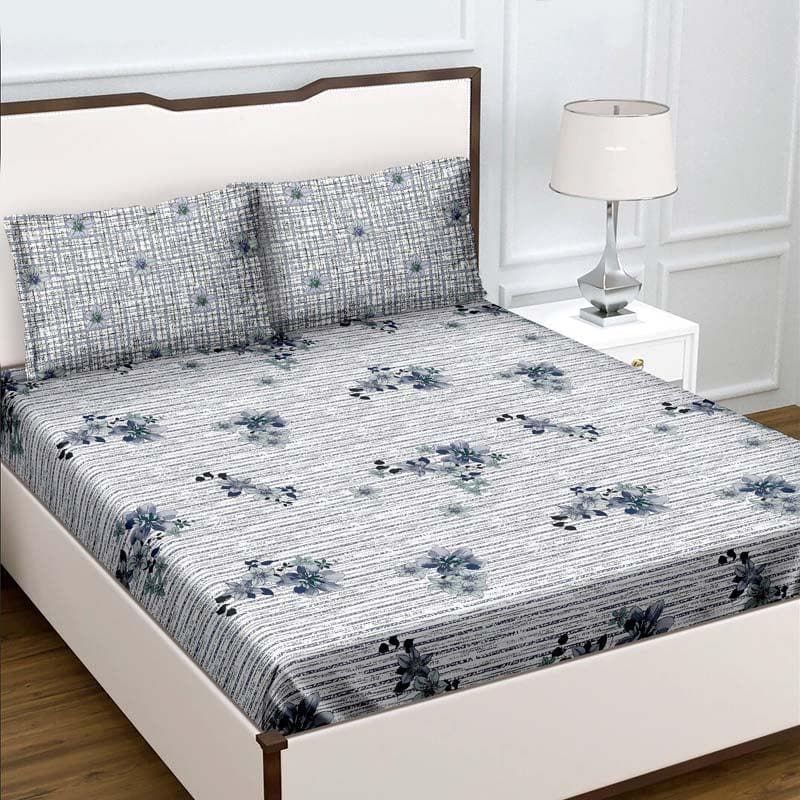 Buy Duli Printed Bedsheet - Grey Bedsheets from Vaaree