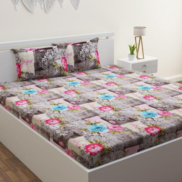 Buy Ebba Floral Bedsheet - Grey Bedsheets from Vaaree