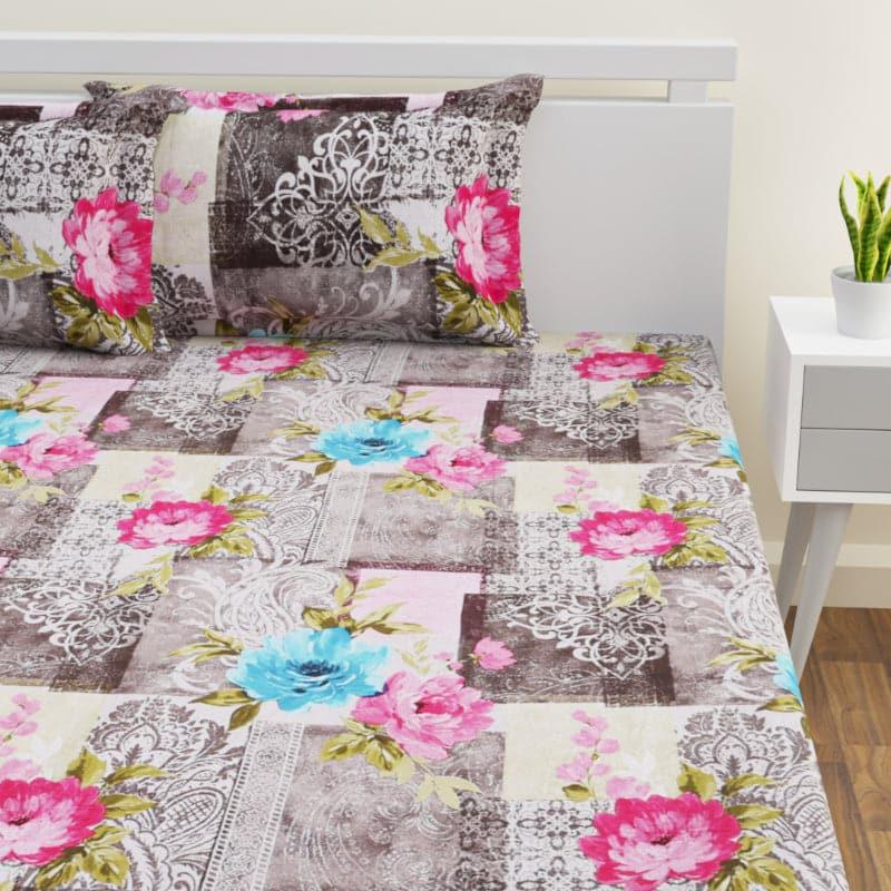 Buy Ebba Floral Bedsheet - Grey Bedsheets from Vaaree