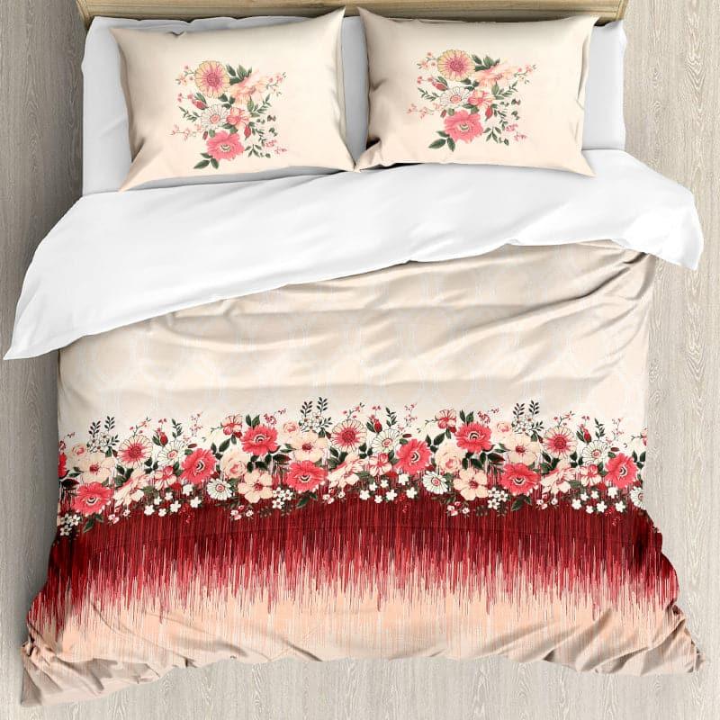 Buy Eira Floral Bedsheet - Red Bedsheets from Vaaree