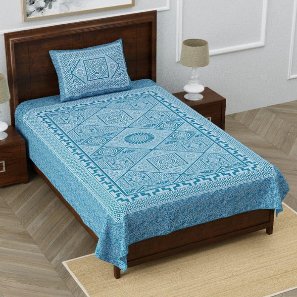 Buy Elena Printed Bedsheet - Blue Bedsheets from Vaaree