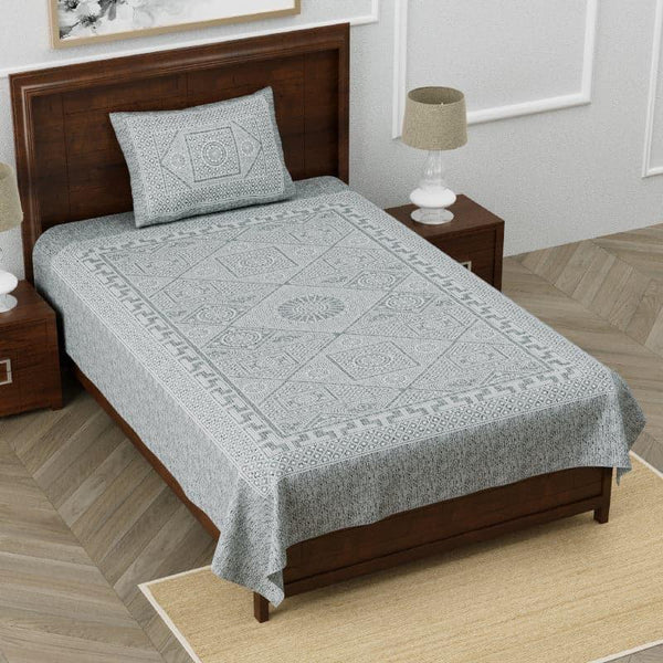 Buy Elena Printed Bedsheet - Grey Bedsheets from Vaaree