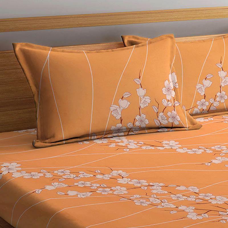 Buy Elle Bloom Bedsheet - Cantelope Bedsheets from Vaaree