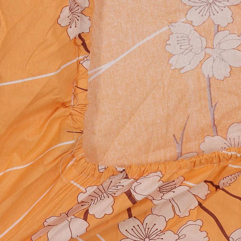 Buy Elle Bloom Bedsheet - Cantelope Bedsheets from Vaaree