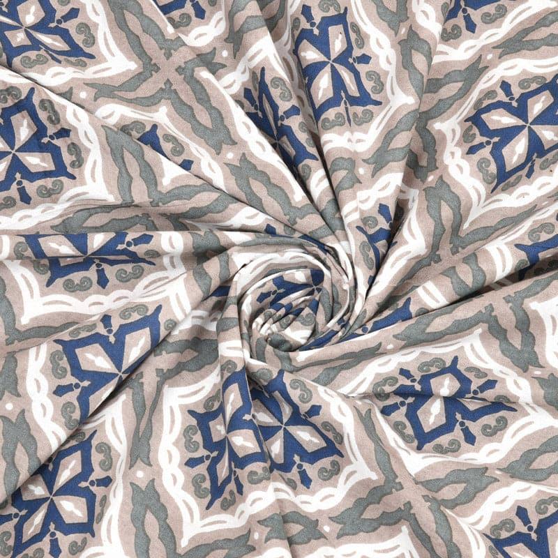 Buy Elsie Printed Bedsheet - Blue & Brown Bedsheets from Vaaree