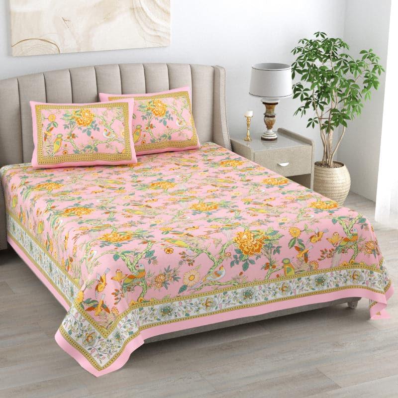 Bedsheets - Emilia Floral Bedsheet - Pink