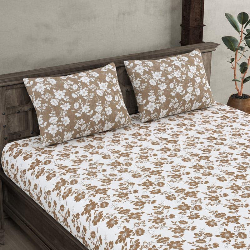 Buy Erdene Fuse Bedsheet - Light Brown Bedsheets from Vaaree