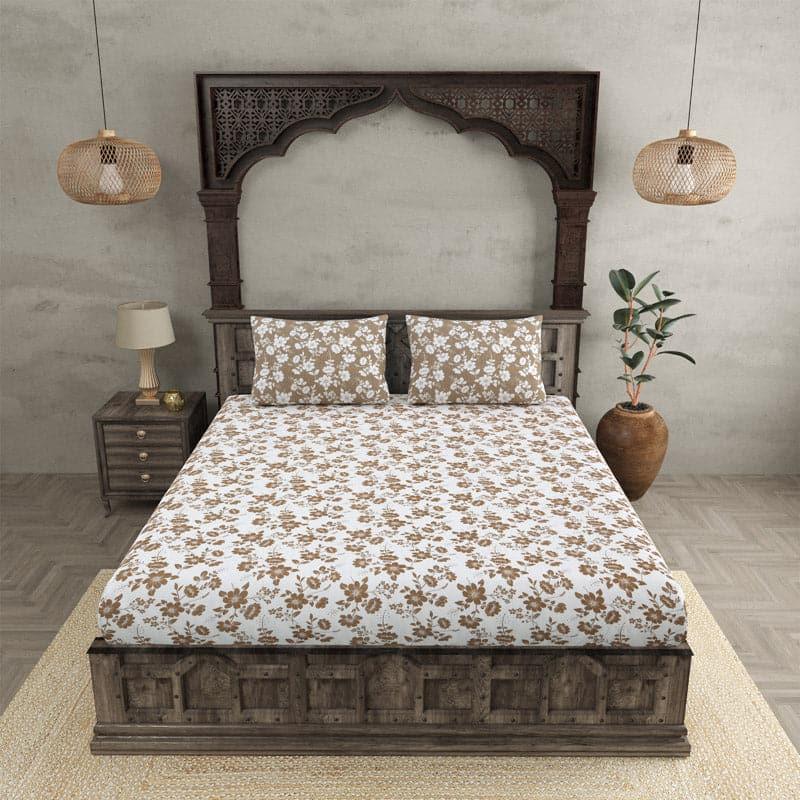 Buy Erdene Fuse Bedsheet - Light Brown Bedsheets from Vaaree