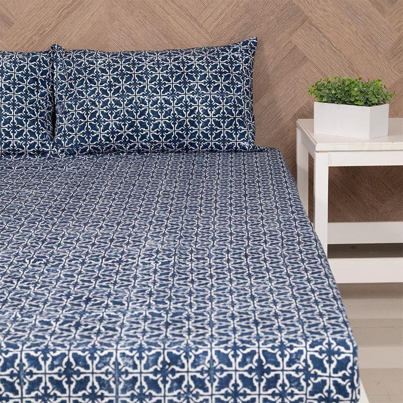 Buy Estheva Ethnic Printed Bedsheet - Blue Bedsheets from Vaaree