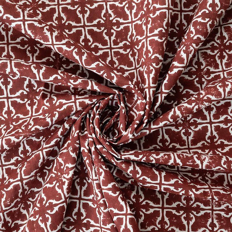 Buy Estheva Ethnic Printed Bedsheet - Maroon Bedsheets from Vaaree